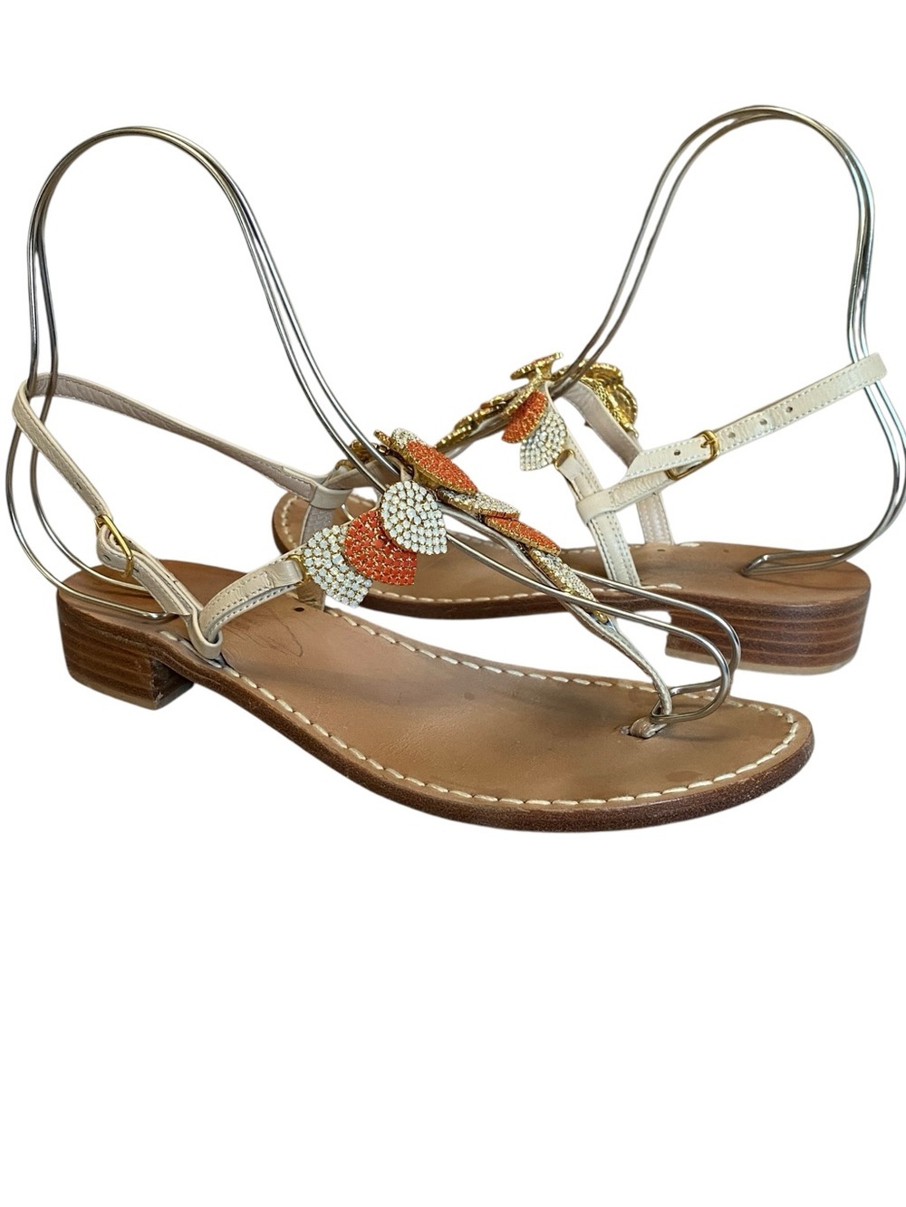 L’Arte Del Sandolo Antonio Viva Faux Gem Sandals Shoes